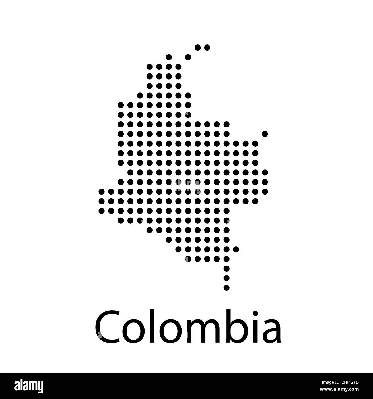 Carte de Colombie sur fond blanc esp 10 Illustration de Vecteur