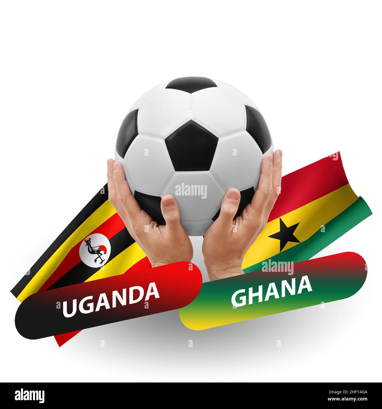 Match de football, équipes nationales ouganda contre ghana Banque D'Images