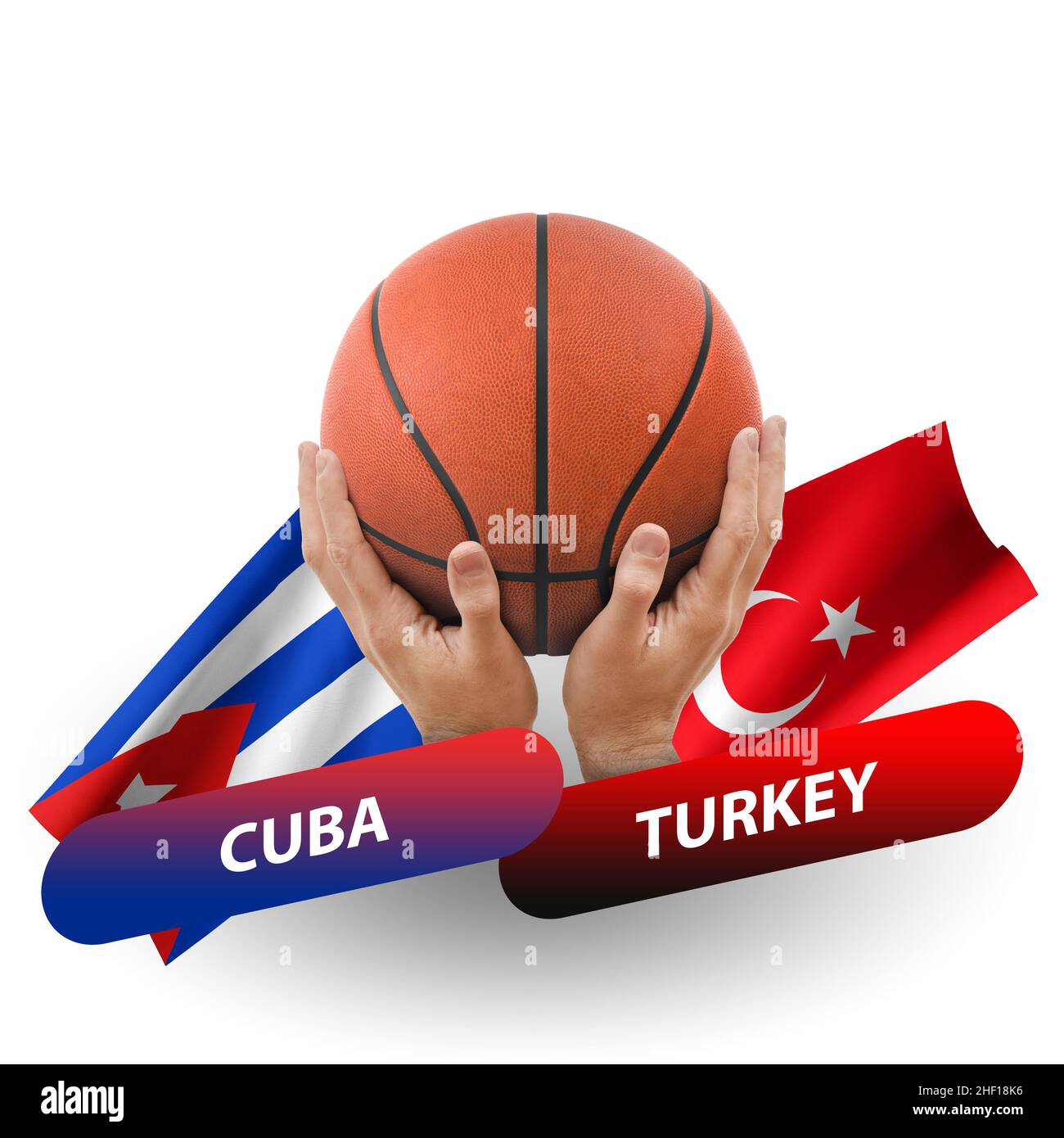 Match de basket-ball, équipes nationales cuba contre turquie Banque D'Images