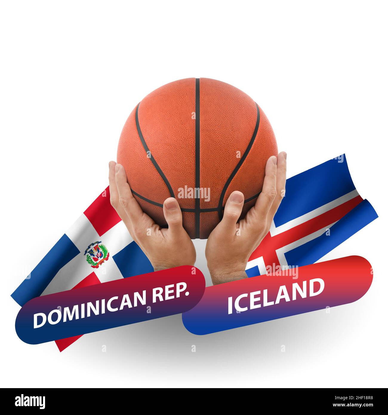 Match de basket-ball, équipes nationales république dominicaine contre islande Banque D'Images