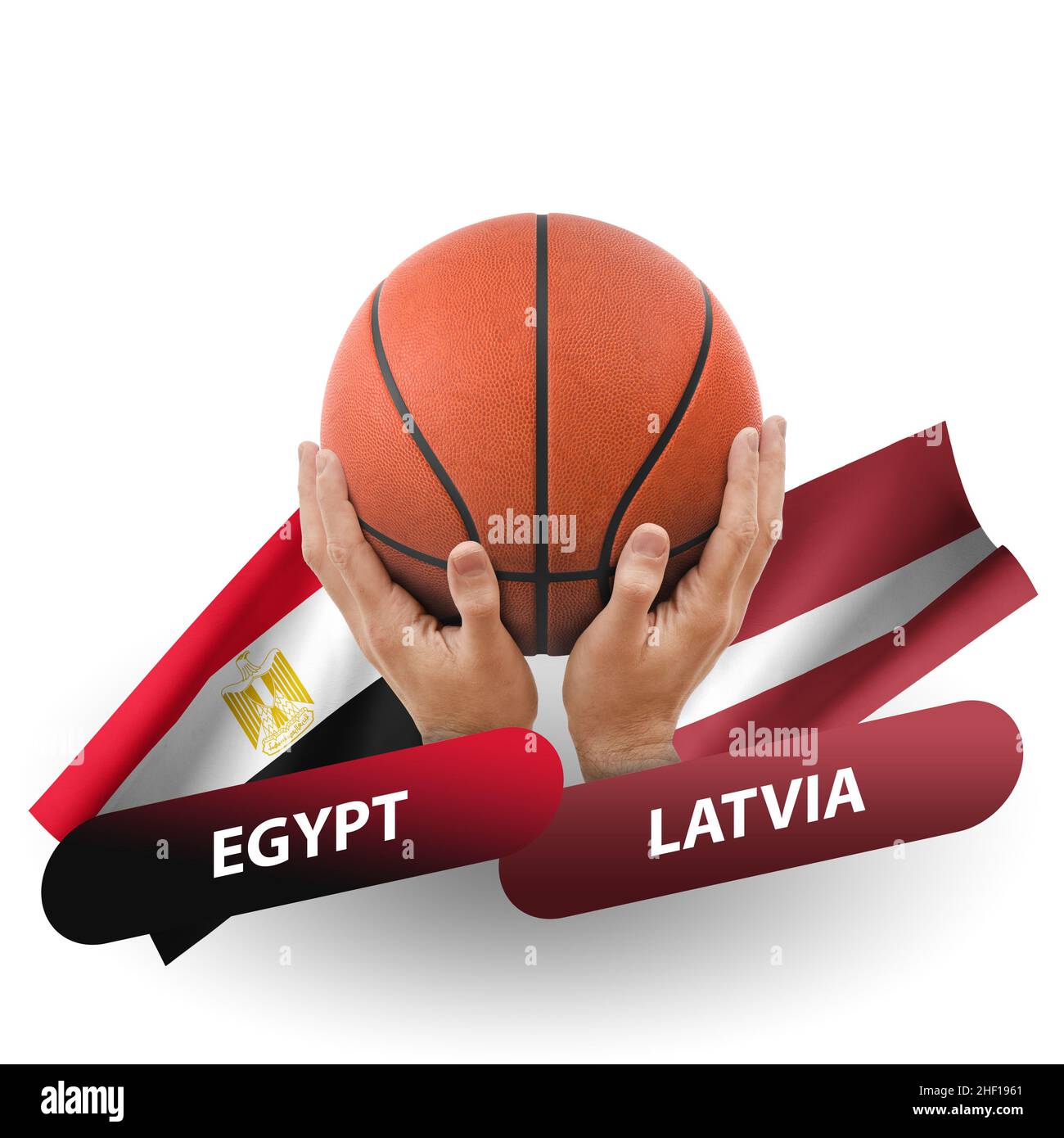 Match de basket-ball, équipes nationales egypte contre lettonie Banque D'Images