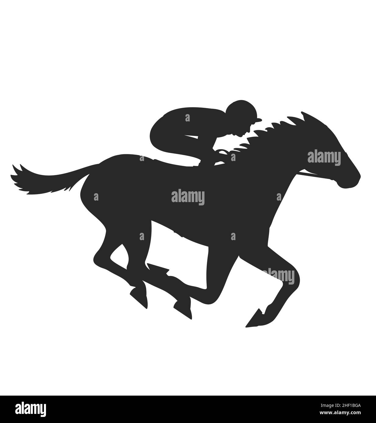 Cheval de course au galop Banque d
