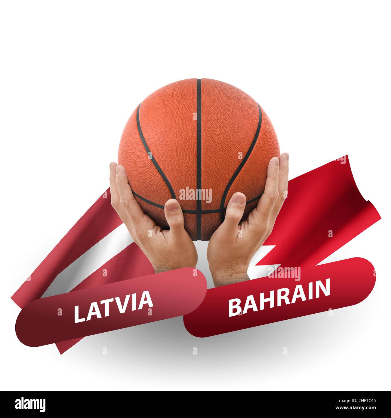 Match de basket-ball, équipes nationales lettonie contre bahreïn Banque D'Images