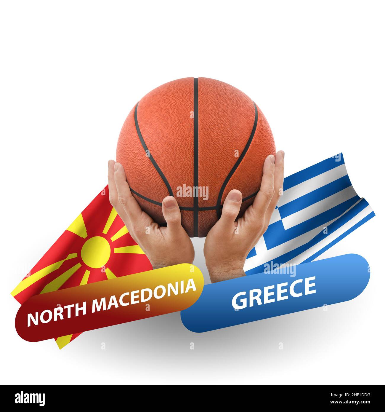Match de basket-ball, équipes nationales nord de la macédoine contre la  grèce Photo Stock - Alamy
