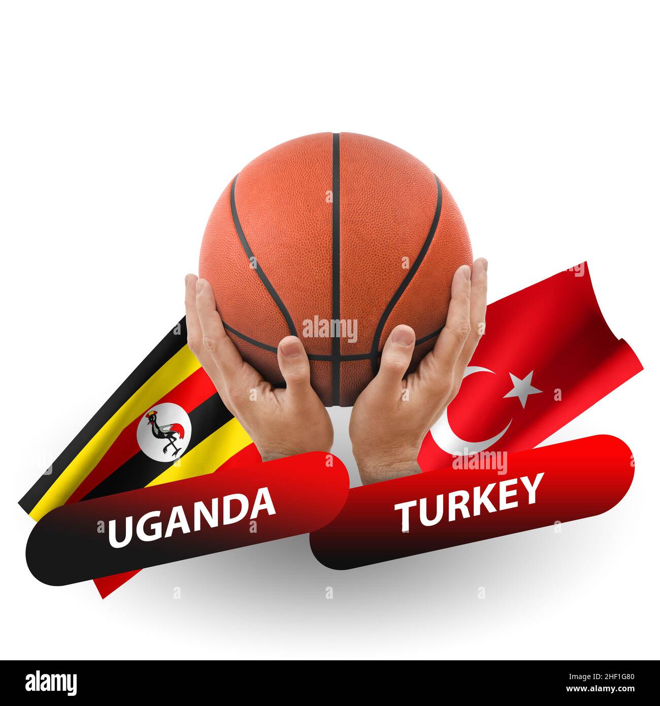 Match de basket-ball, équipes nationales ouganda contre turquie Banque D'Images