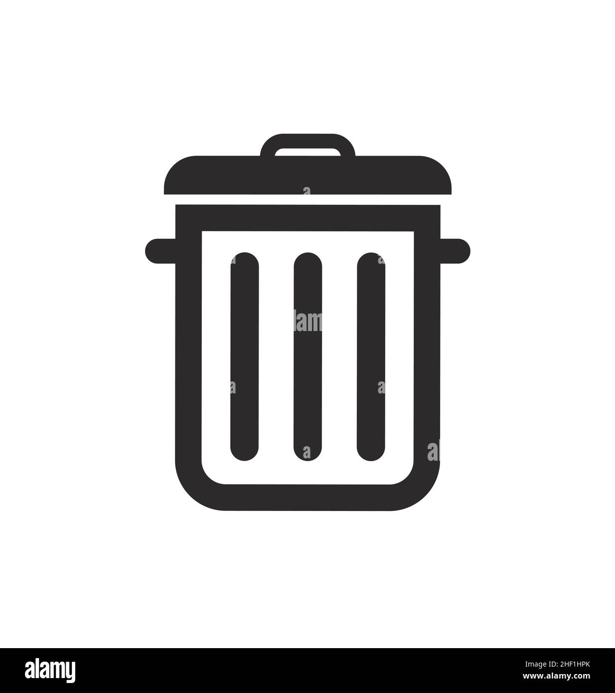 poubelle simple poubelle poubelle poubelle icône poubelle vecteur de silhouette isolé sur fond blanc Illustration de Vecteur