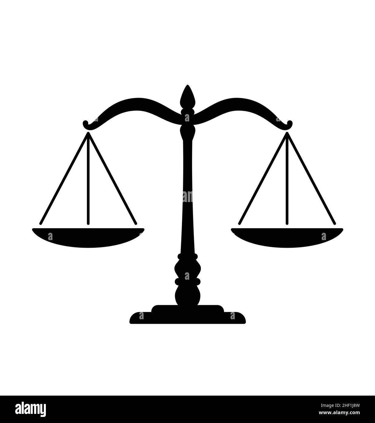 la justice d'équilibre classique simple met à l'échelle le vecteur de silhouette isolé sur fond blanc Illustration de Vecteur