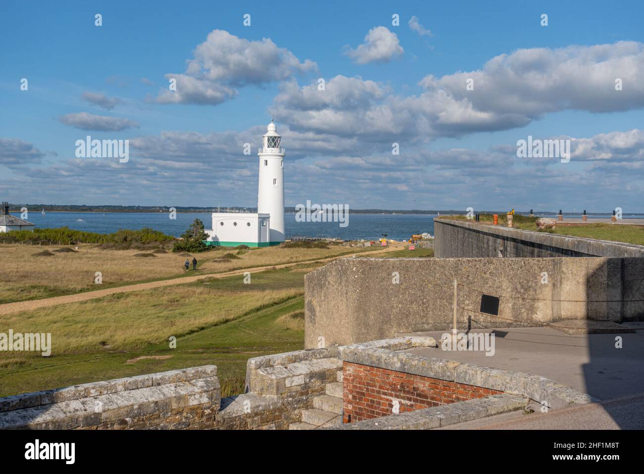 Phare de Hurst point au château de Hurst, château Tudor géré par le château du patrimoine anglais à Milford sur la mer Hampshire Banque D'Images