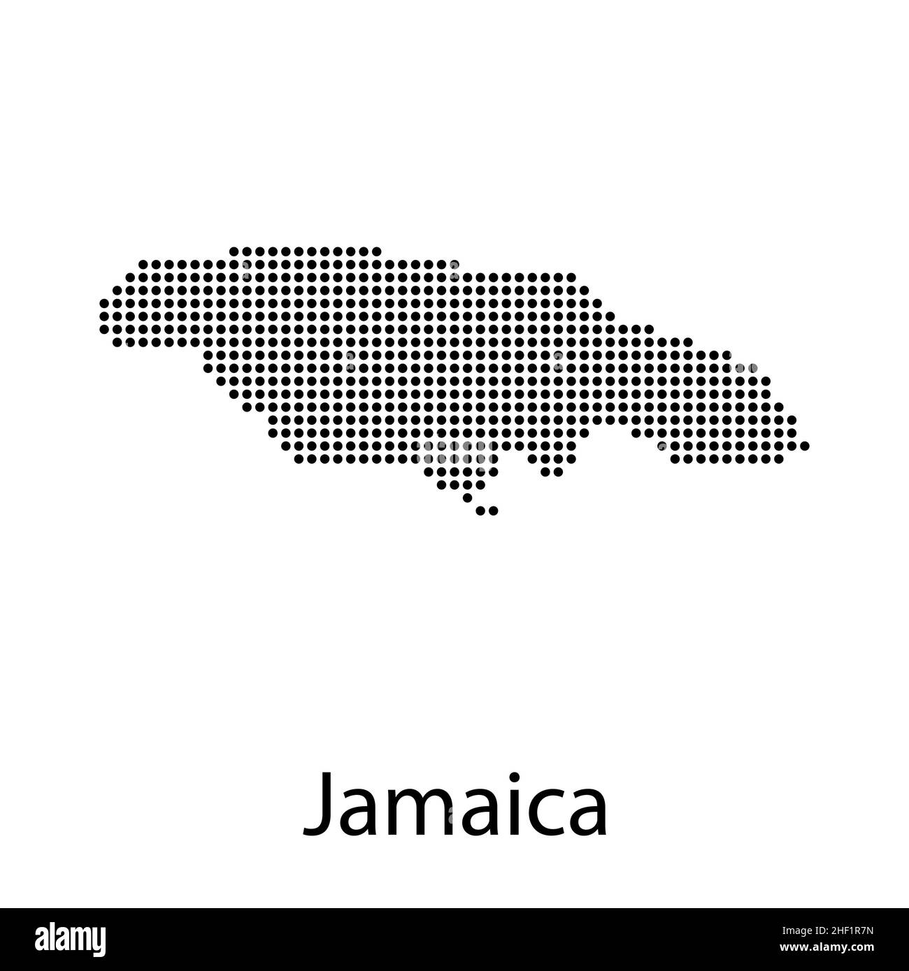 Carte de la Jamaïque noire avec frontières des paroisses Illustration de Vecteur