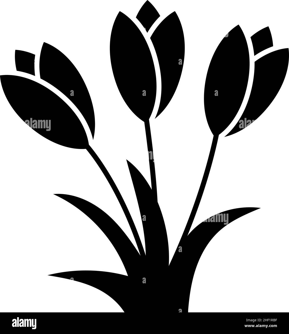 Tulipe fleur glyphe icône Vector Illustration de Vecteur