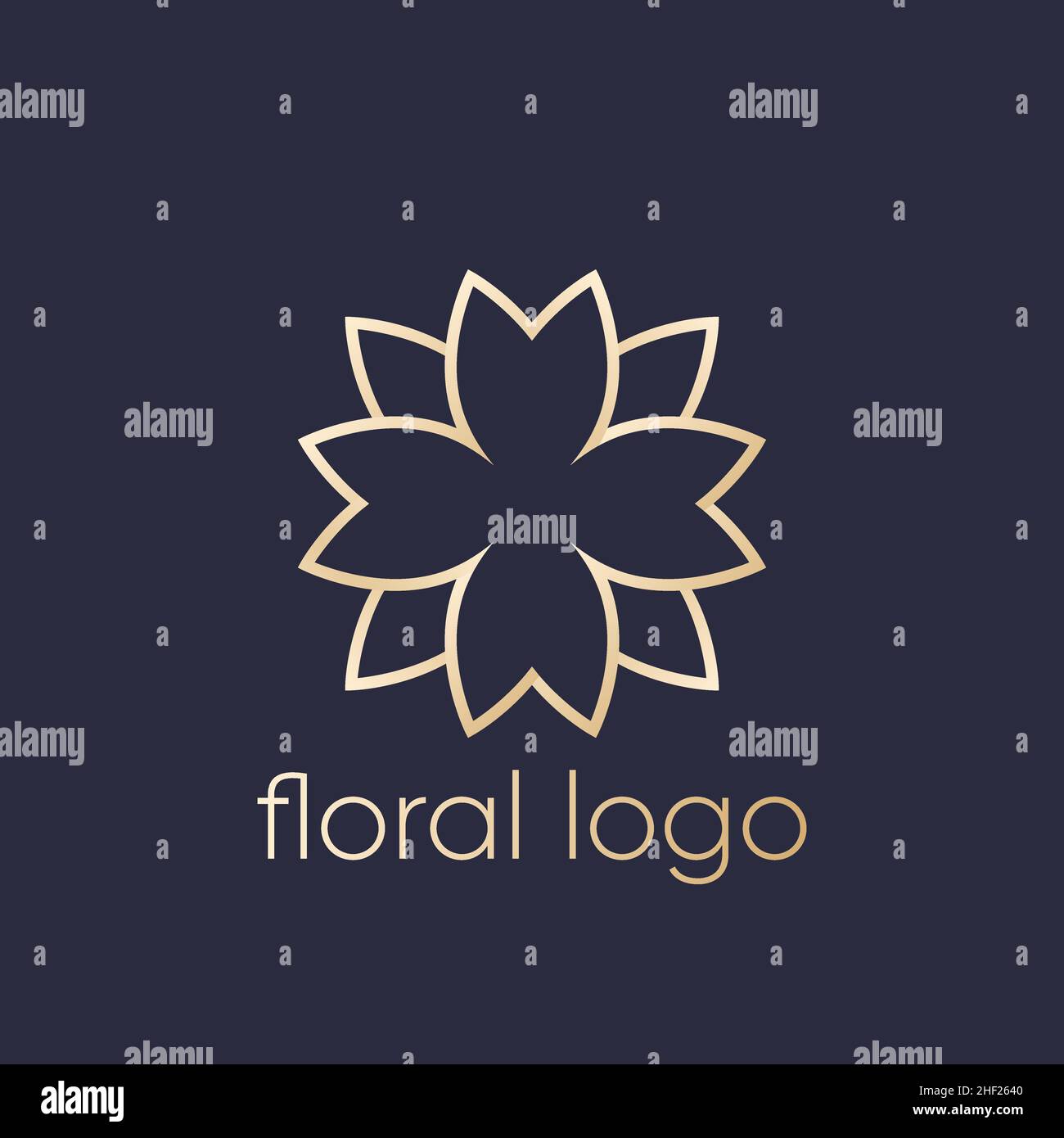 logo fleuri, doré sur foncé Illustration de Vecteur