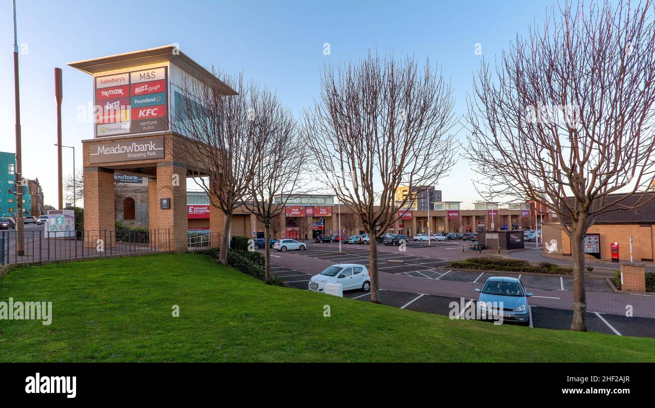 Meadowbank Retail Park pour le shopping, Édimbourg, Écosse, Royaume-Uni Banque D'Images