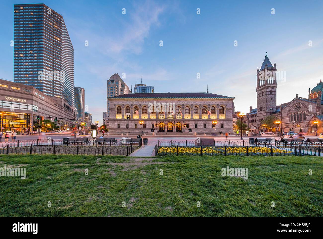 La bibliothèque publique de Boston dans le Massachusetts, États-Unis. Banque D'Images