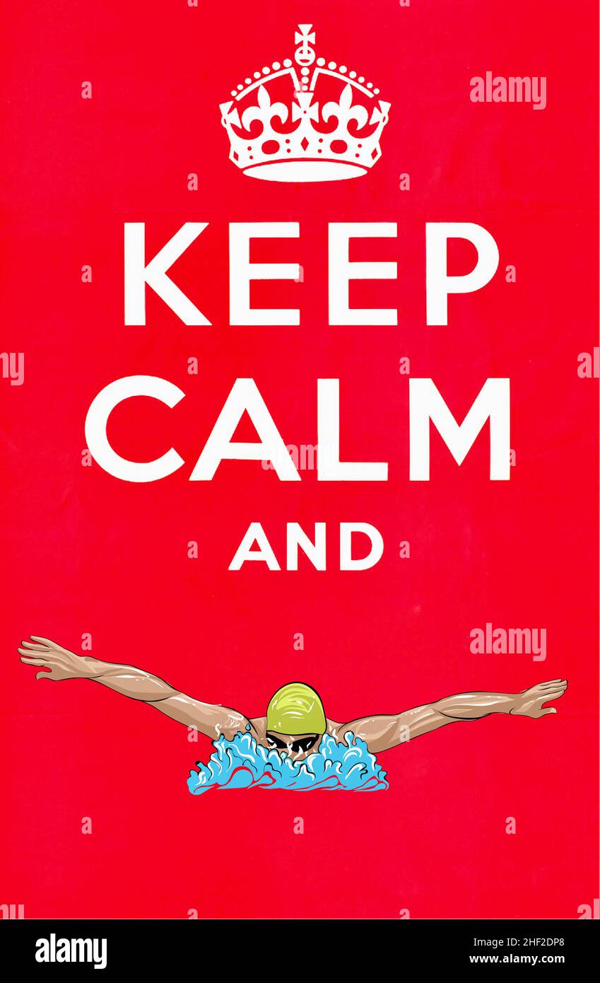 Restez calme et nagez Banque D'Images