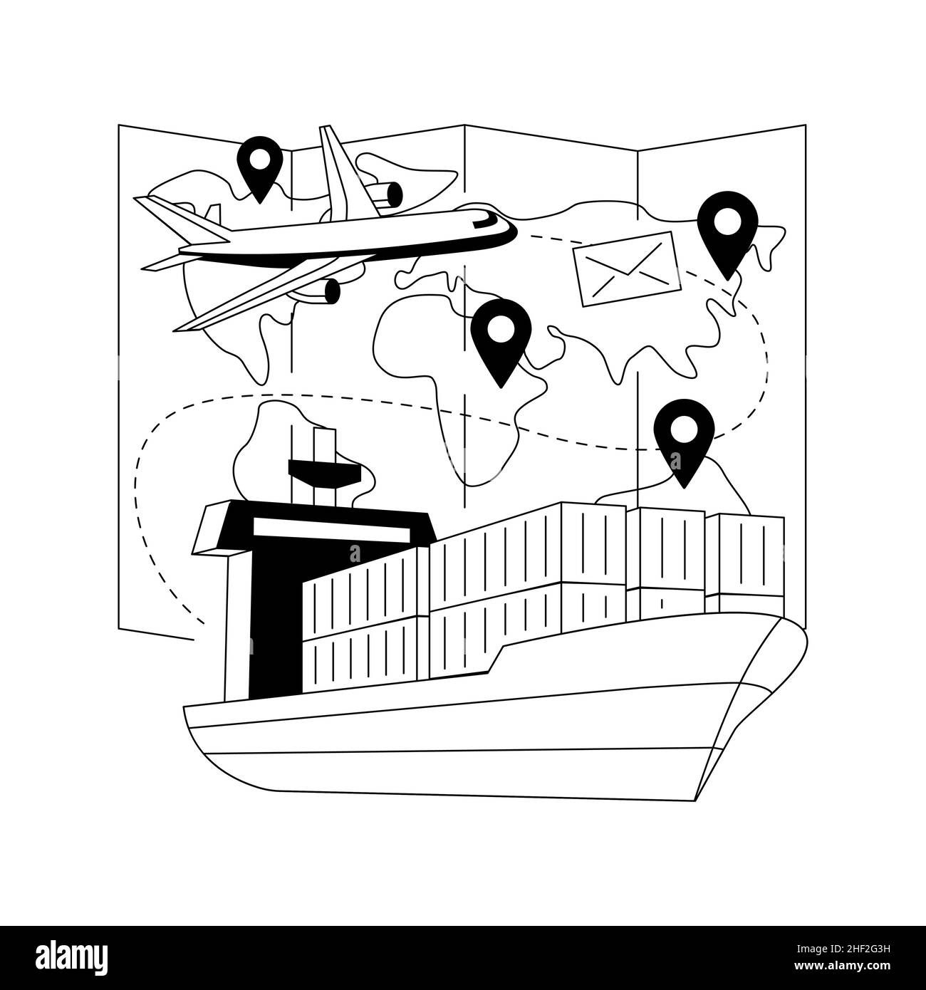 Illustration du vecteur de concept abstrait de l'expédition internationale. Illustration de Vecteur
