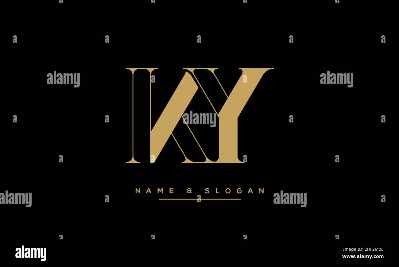 Lettre moderne abstraite KY, logo YK.Icône minimale KY, YK initiale.Vecteur KY initial Illustration de Vecteur