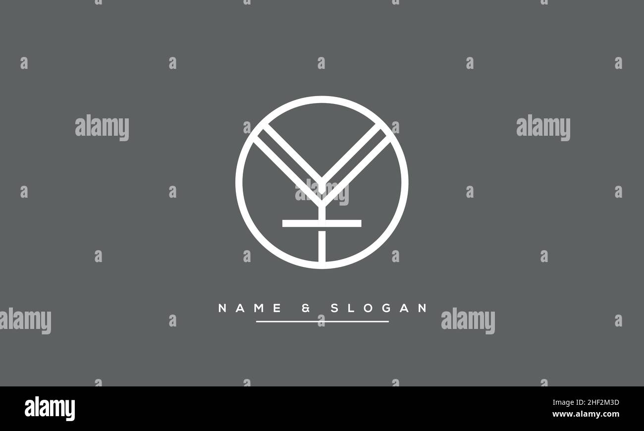 Lettre moderne abstraite KY, logo YK.Icône minimale KY, YK initiale.Vecteur KY initial Illustration de Vecteur