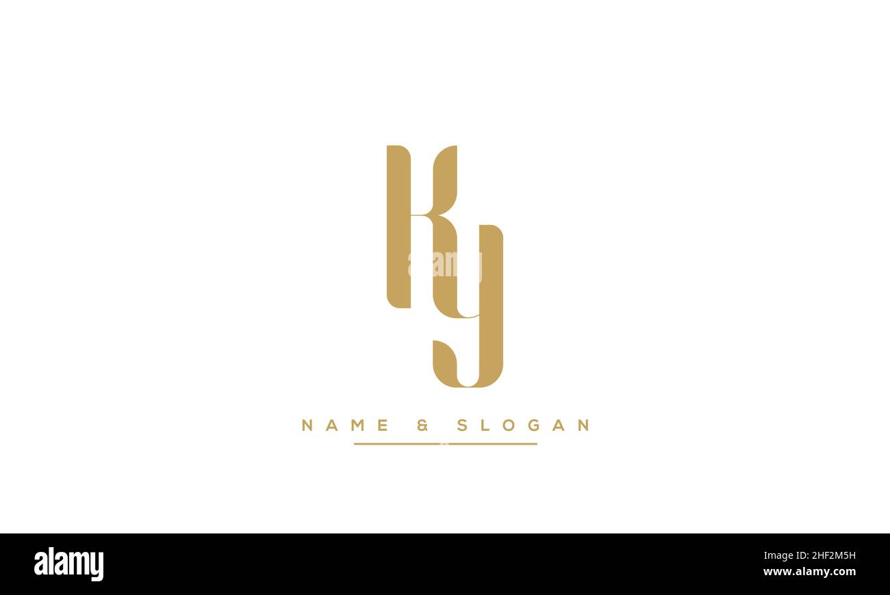 Lettre moderne abstraite KY, logo YK.Icône minimale KY, YK initiale.Vecteur KY initial Illustration de Vecteur