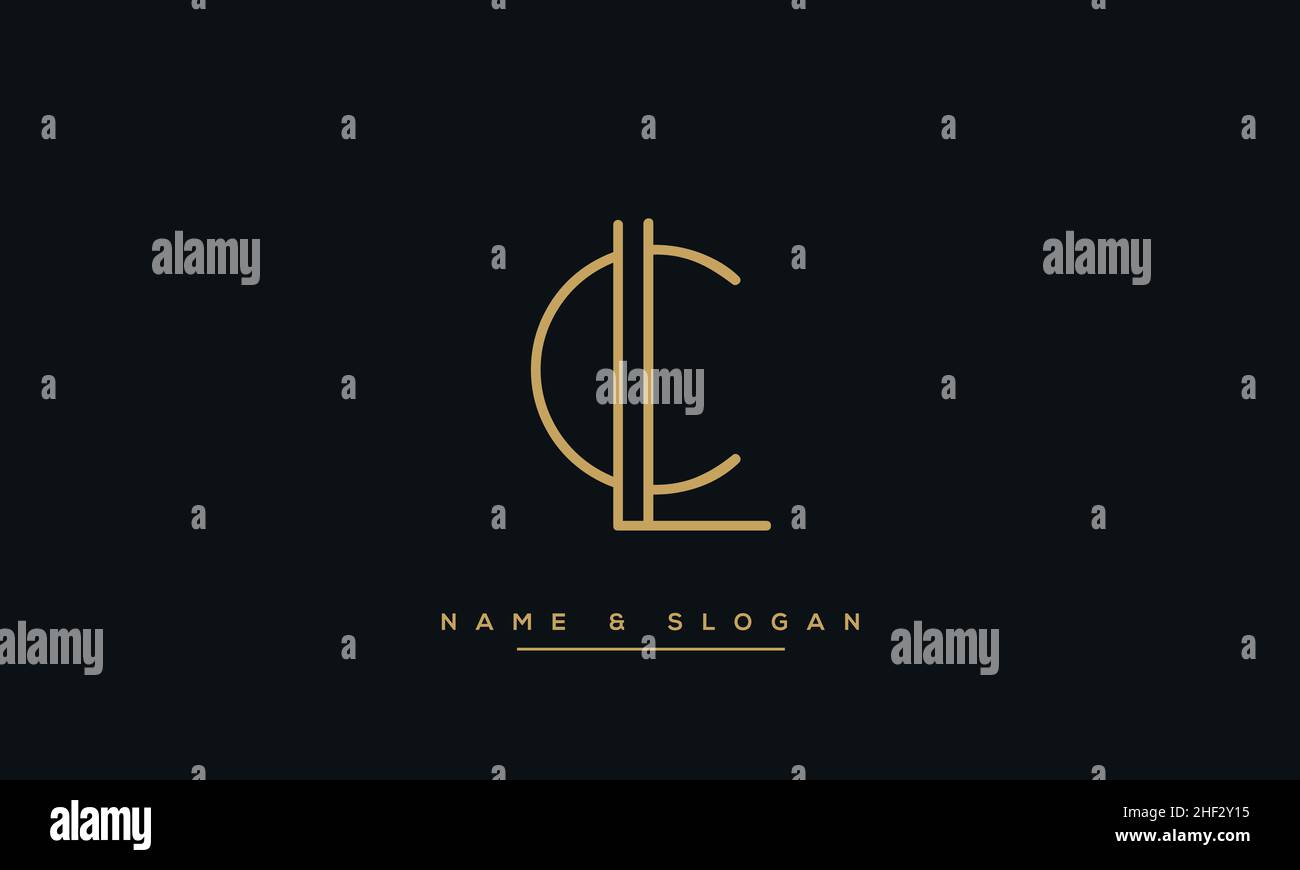 Lettre abstraite moderne LC, logo CL.Vecteur d'icône LC, CL initial minimal Illustration de Vecteur