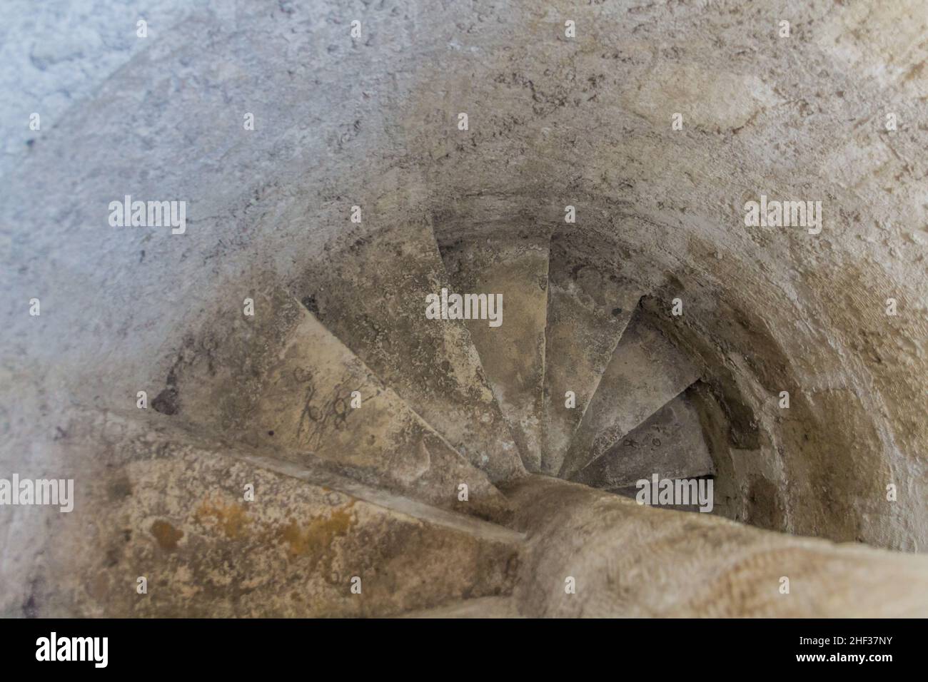 Escalier de la mosquée Koski Mehmed Pasha minaret à Mostar, Bosnie-Herzégovine Banque D'Images