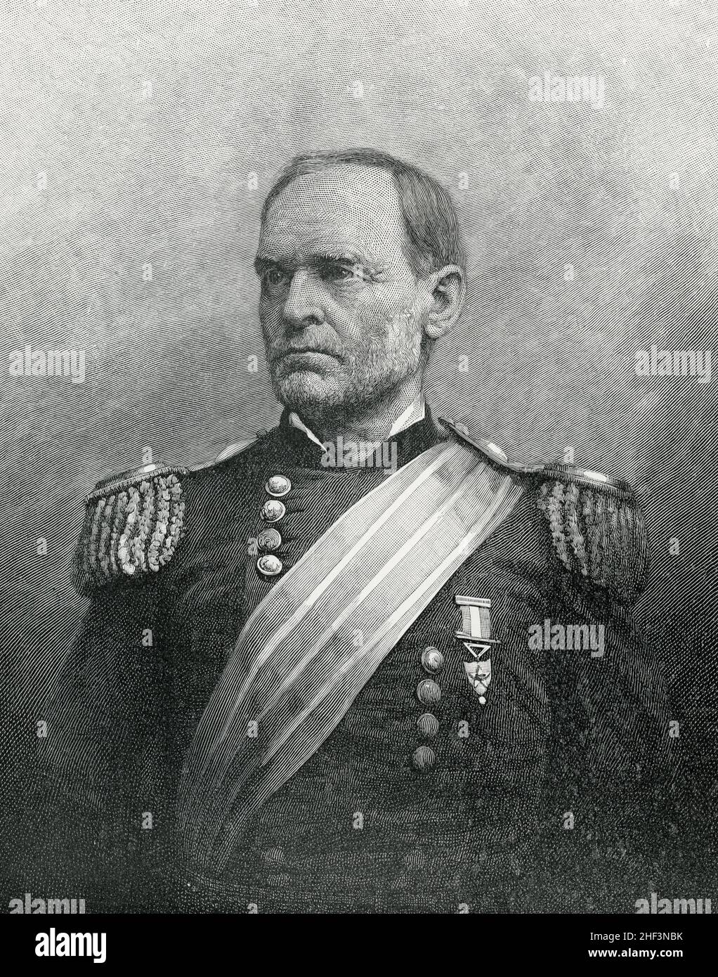Le général William T Sherman pendant la guerre de Sécession Banque D'Images