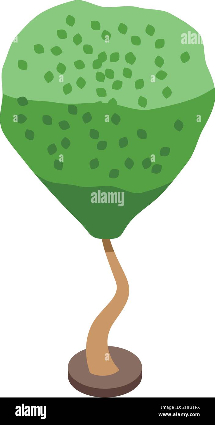 Vecteur isométrique de l'icône d'ajustement de l'arbre.Pelouse végétale.Parc agricole Illustration de Vecteur