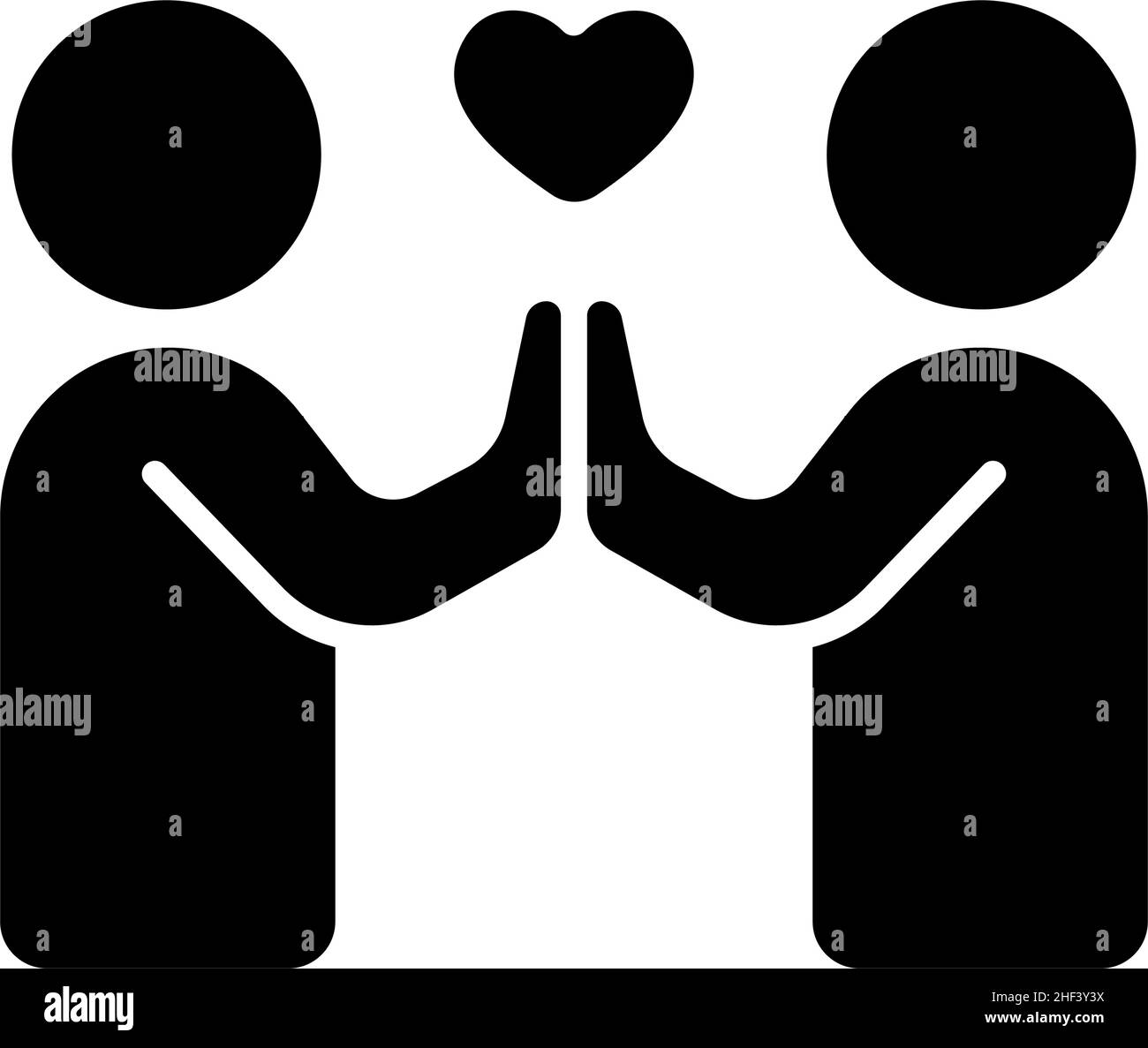 Illustration d'icône de vecteur de personne de silhouette | amour, couple Illustration de Vecteur