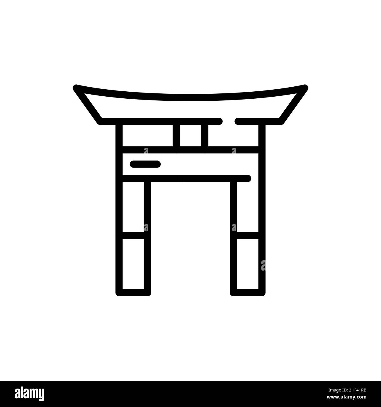 Icône de porte orientale traditionnelle.Pixel parfait, contour modifiable Illustration de Vecteur