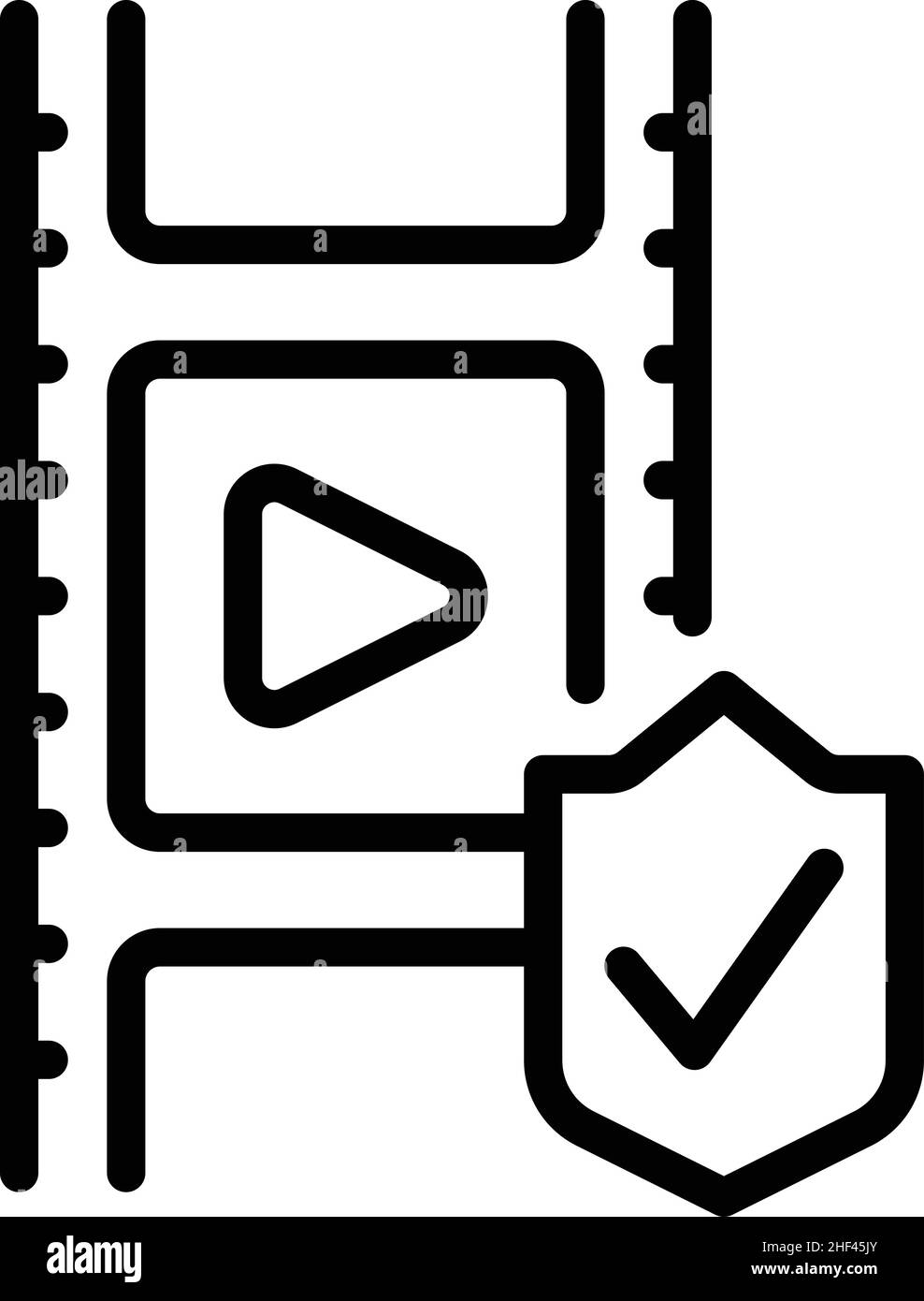 Vecteur de contour d'icône de brevet de film.Propriété légale.Contenu des données Illustration de Vecteur