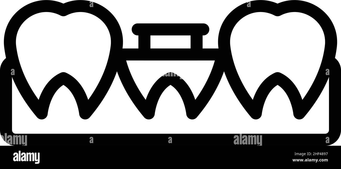 Vecteur de contour de l'icône d'implant dentaire.Dent dentaire.Soins buccaux Illustration de Vecteur