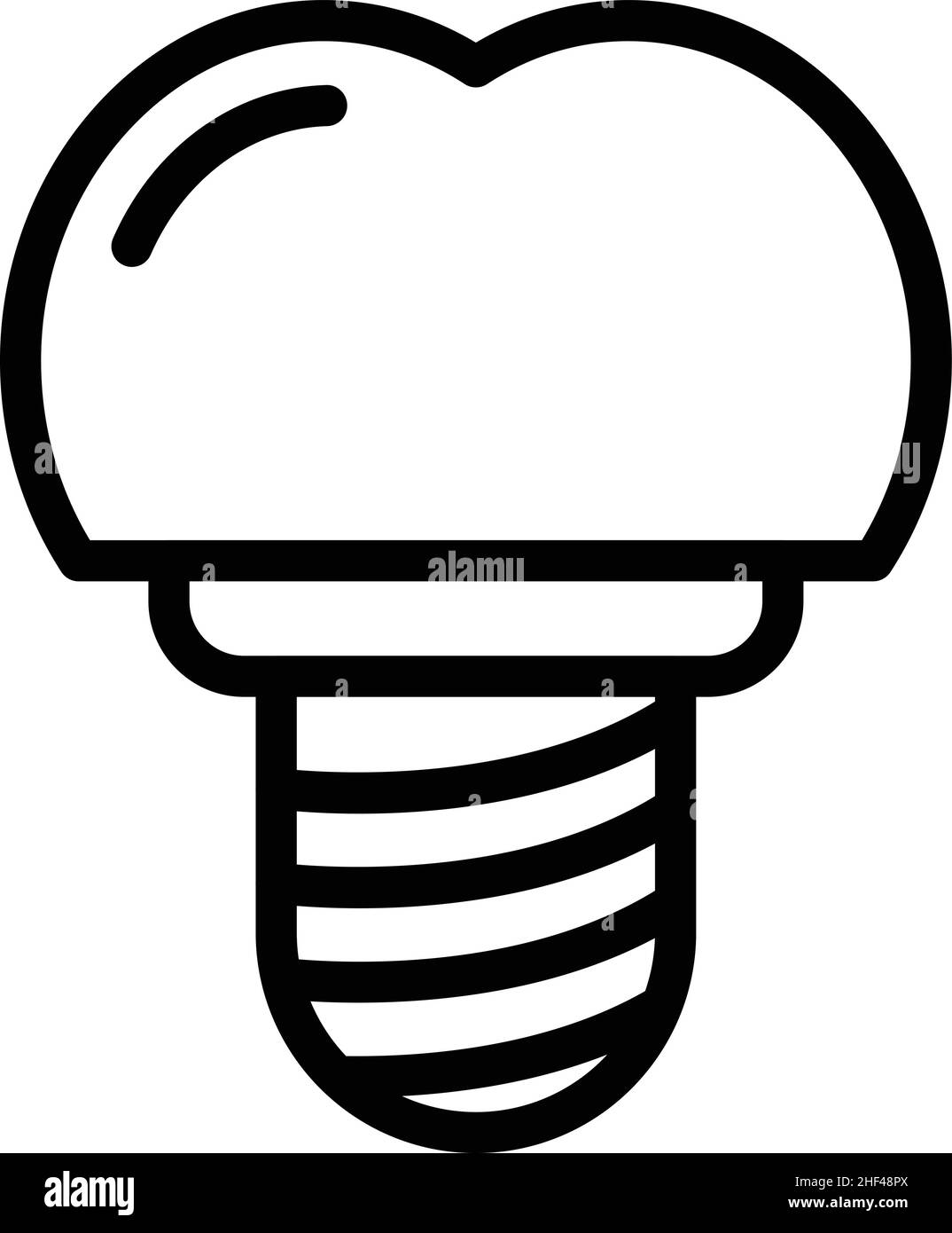 Vecteur de contour de l'icône de dent de réparation de santé.Soins de la Couronne.Bouche médicale Illustration de Vecteur