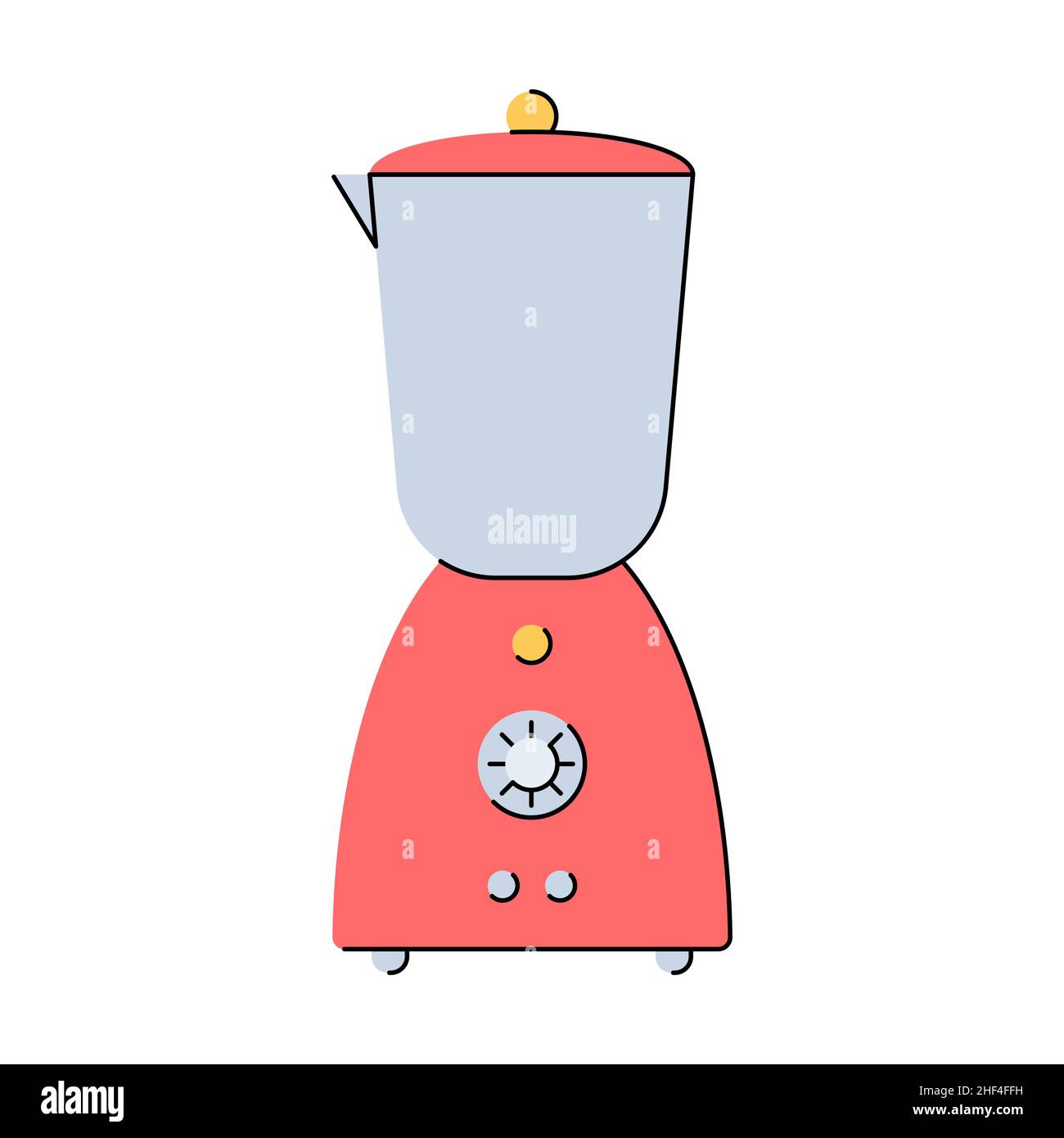 Mélangeur, mélangeur.Appareils de cuisine.Outil pour préparer des smoothies, des jus frais.Style plat.Illustration vectorielle isolée sur fond blanc. Illustration de Vecteur