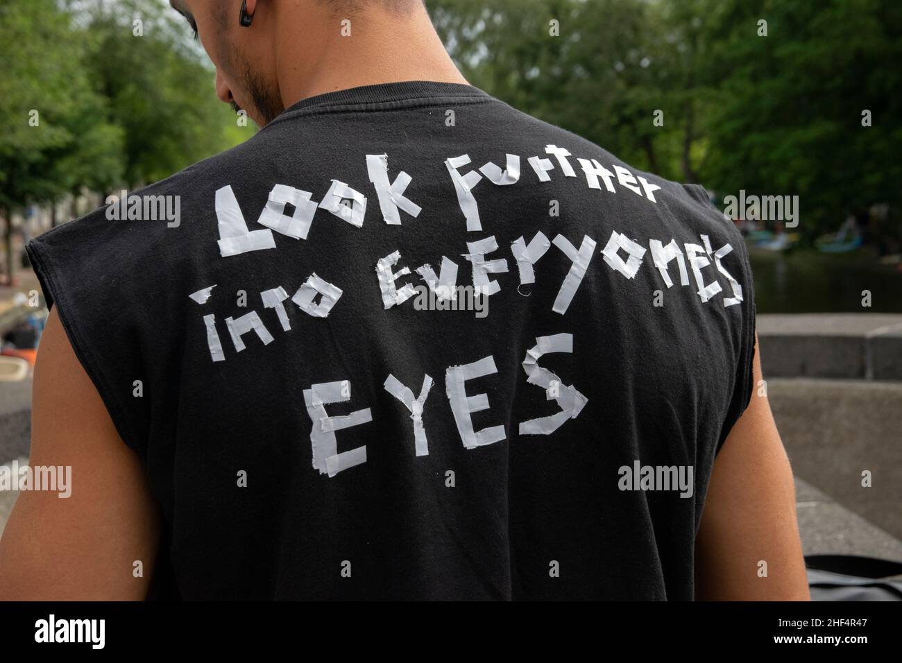 Tee-shirt Selfmade au Gaypride à Amsterdam, pays-Bas 3-8-2019 Banque D'Images