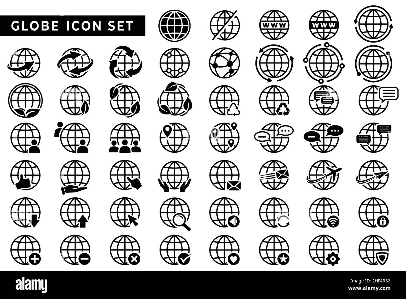 Ensemble d'icônes globe terrestre.Collection d'icônes globe World.Vecteur et illustration. Illustration de Vecteur