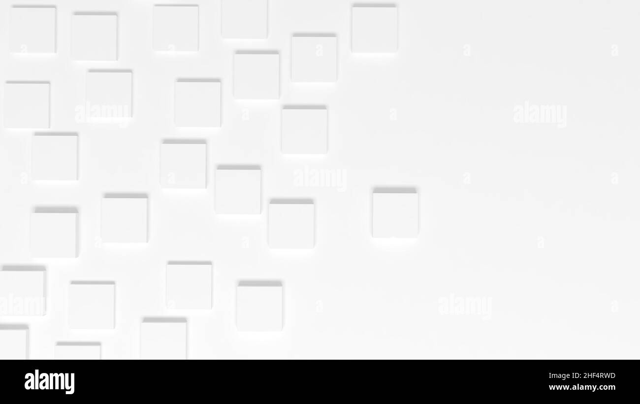 Des cases de cube blanc aléatoire bloquent le fond d'écran avec l'espace de copie Banque D'Images