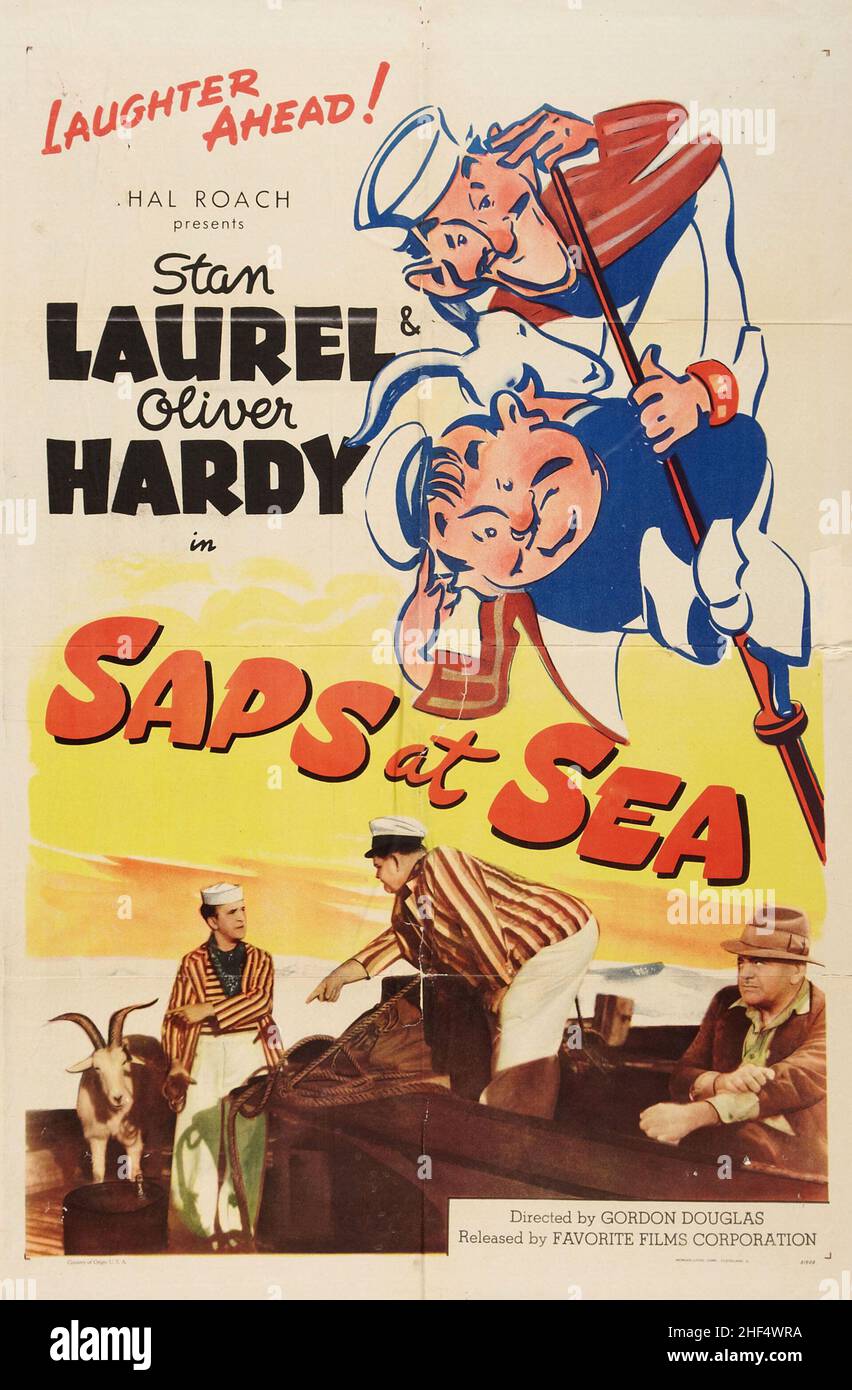 OLIVER HARDY et STAN LAUREL dans SAPS AT SEA (1940), dirigé par GORDON DOUGLAS.Credit: Au/HAL ROACH / Album Banque D'Images