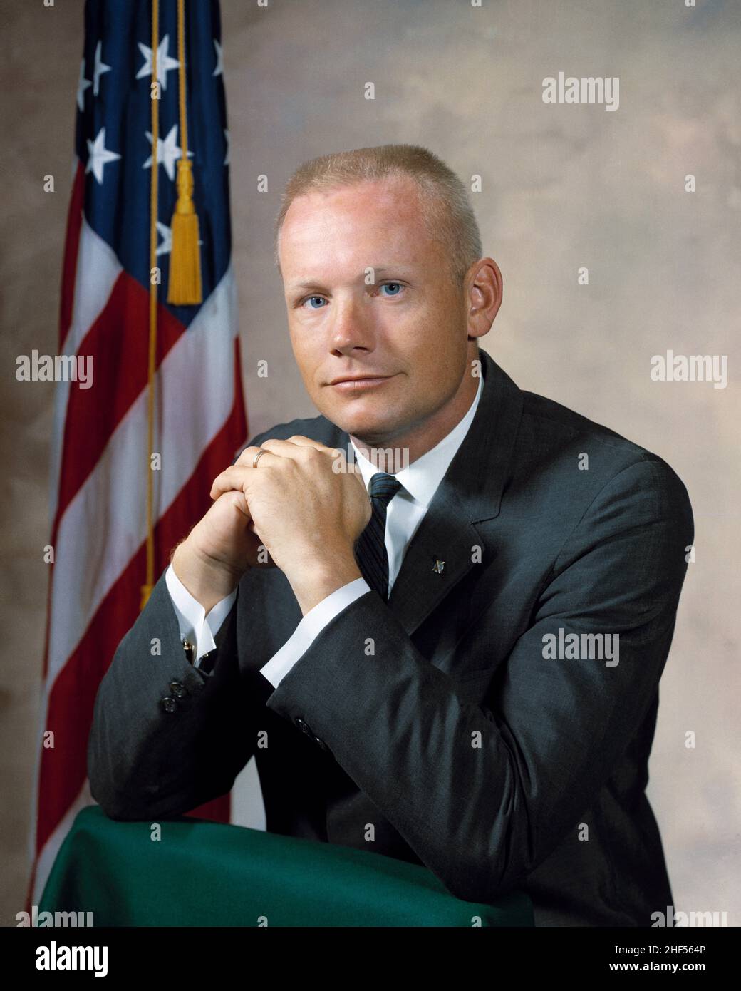 Portrait de l'astronaute Neil A. Armstrong.1964. Banque D'Images