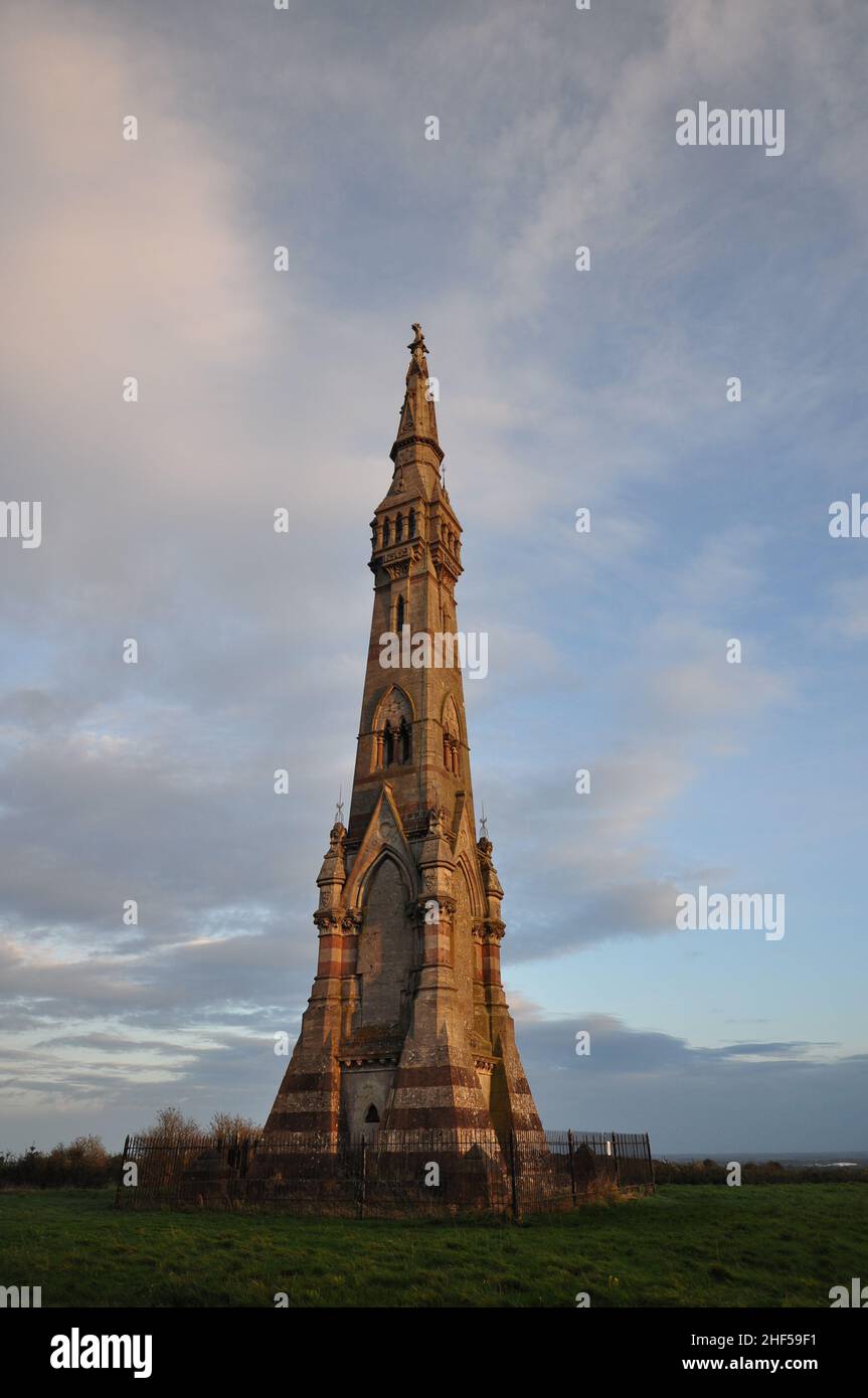 Monument Sir Tatton Sykes, au sud-est du village de Sledmere, East Yorkshire, Angleterre Banque D'Images