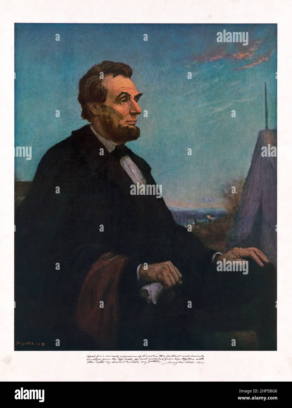 Abraham 'Abe' Lincoln 1809-1865.Volk, Douglas, prestataire du droit d'auteur.1921. Peinture. Banque D'Images