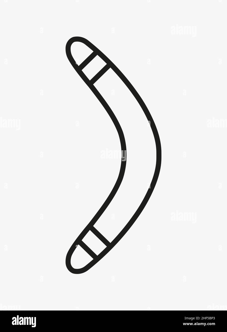 Icône de contour de vecteur boomerang sur fond blanc. Illustration de Vecteur