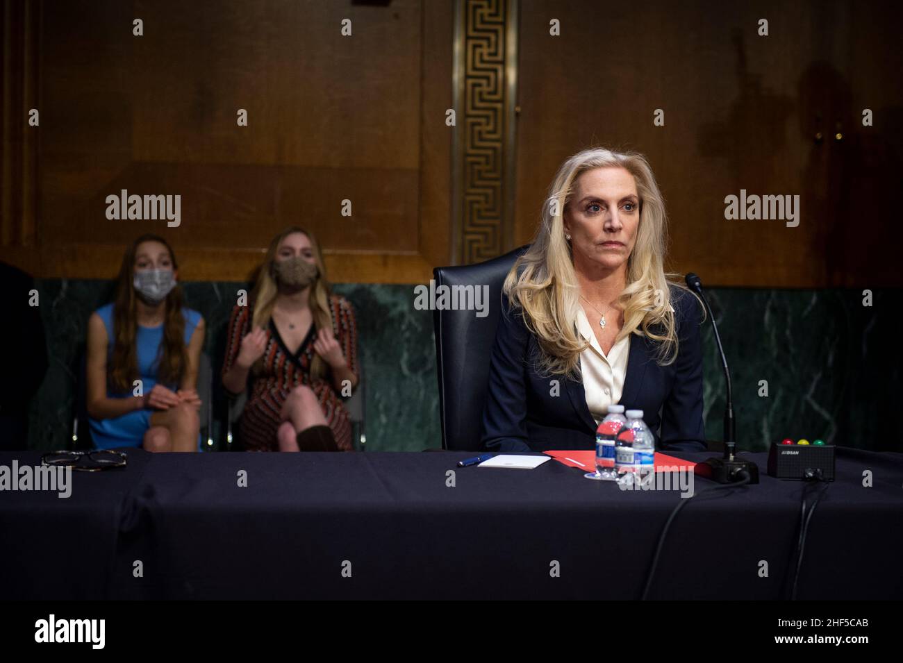 Washington, États-Unis d'Amérique.13th janvier 2022.Lael Brainard comparaît devant un comité sénatorial des banques, du logement et des affaires urbaines pour sa nomination au poste de vice-président du Conseil des gouverneurs du système de la Réserve fédérale, dans l'édifice Dirksen du Sénat à Washington, DC, le jeudi 13 janvier 2022.Crédit: Rod Lamkey/CNP/Sipa USA crédit: SIPA USA/Alay Live News Banque D'Images