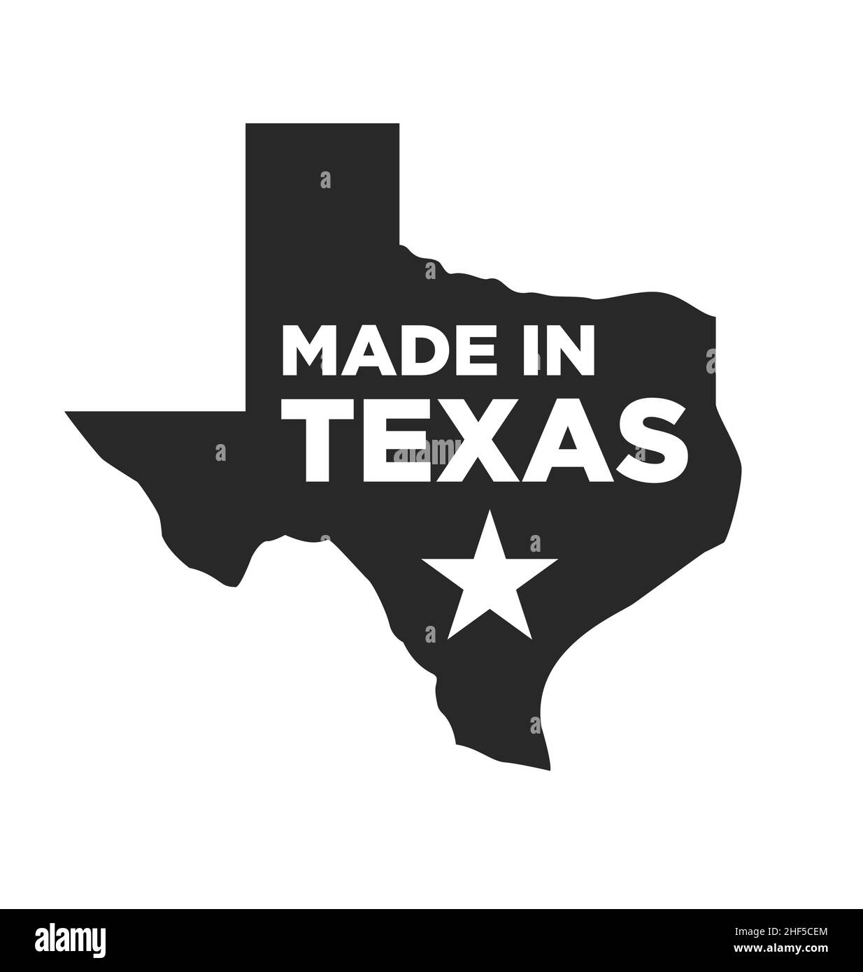 simple bold fabriqué en texas map logo noir et blanc symbole vecteur isolé sur fond blanc Illustration de Vecteur