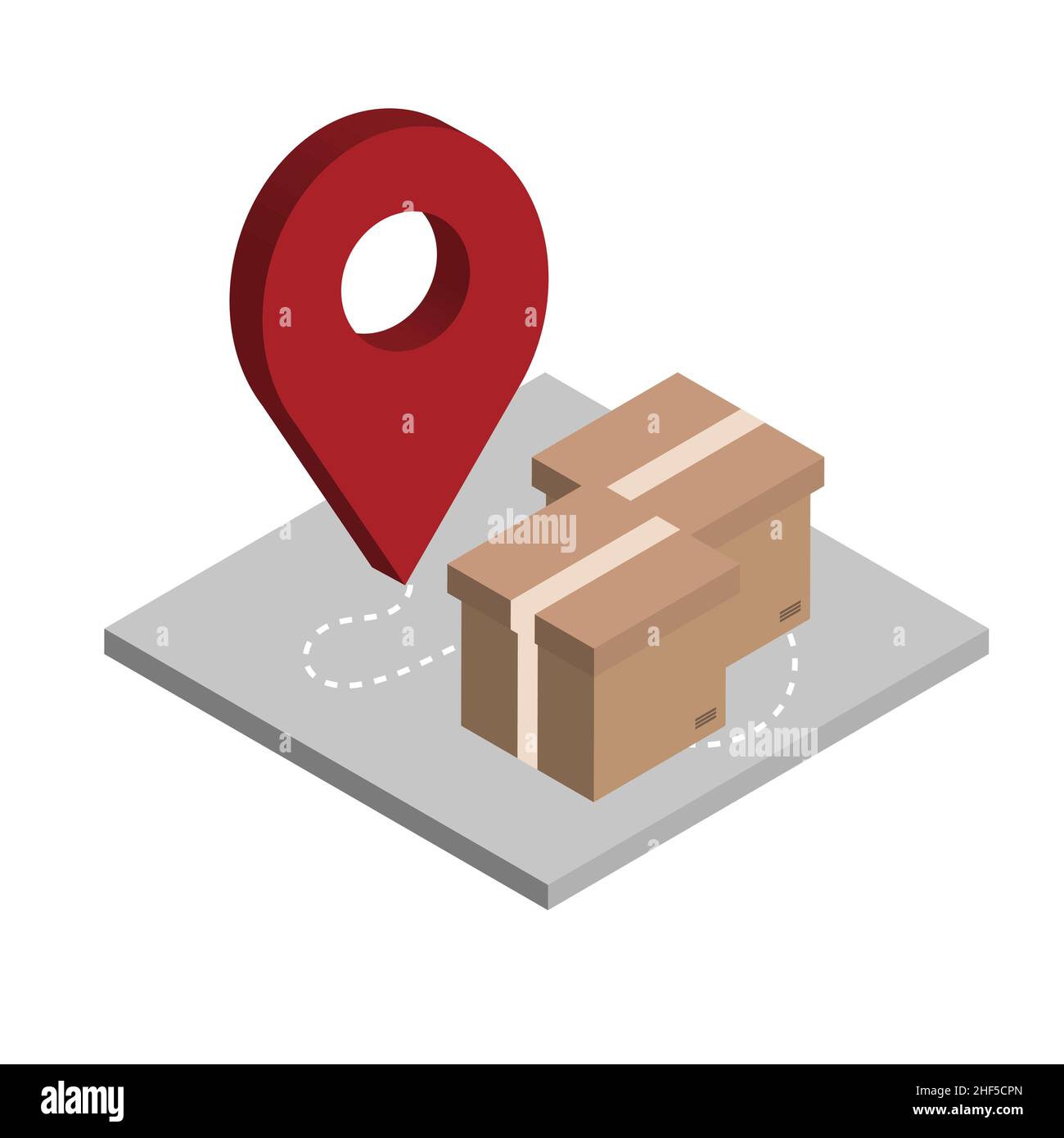 Icône de déplacement isométrique avec cases.Icône isolée.Concept de déménagement et de livraison.Style moderne Illustration de Vecteur