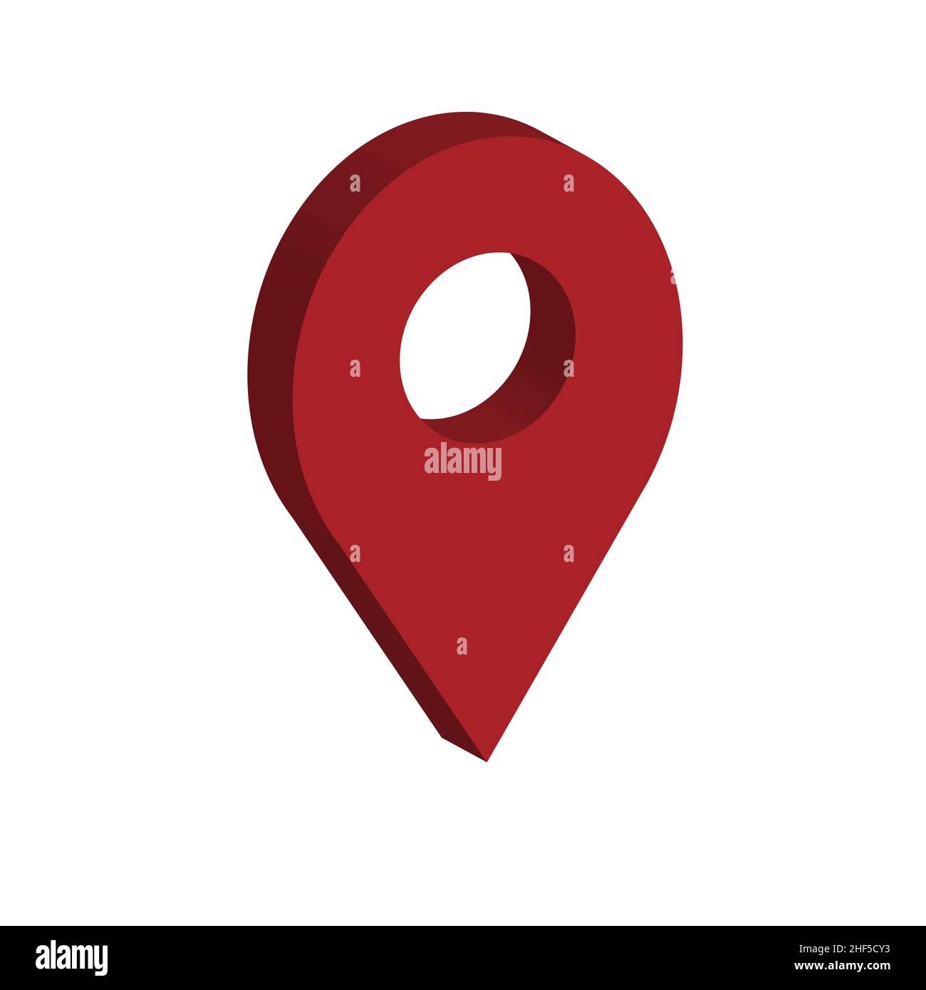 Icône d'emplacement de la broche de faupage de couleur.Illustration vectorielle pour la conception de sites Web.Icône de broche rouge.Illustration vectorielle dans le style isométrique plat 3D. Illustration de Vecteur