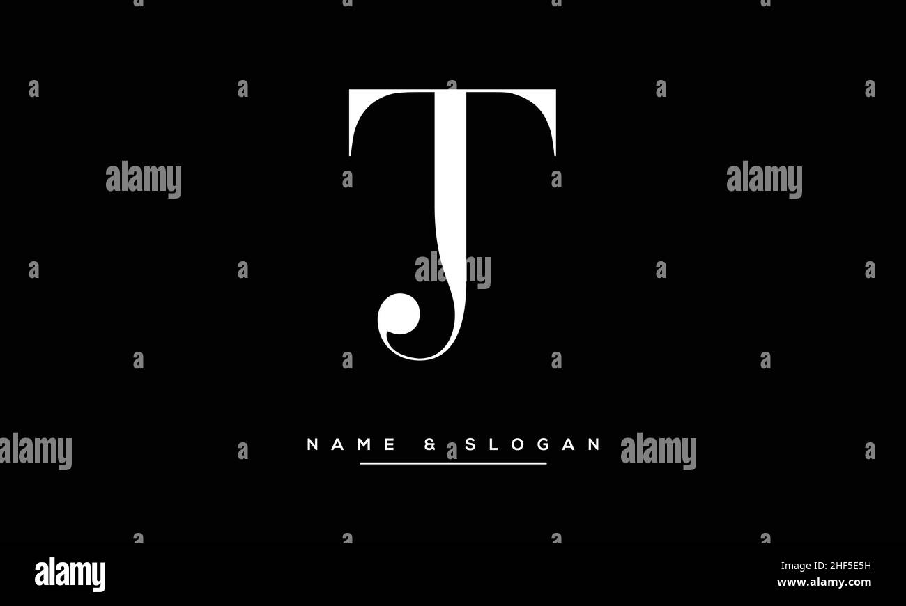 TJ,JT lettres abstraites logo Monogramme Illustration de Vecteur