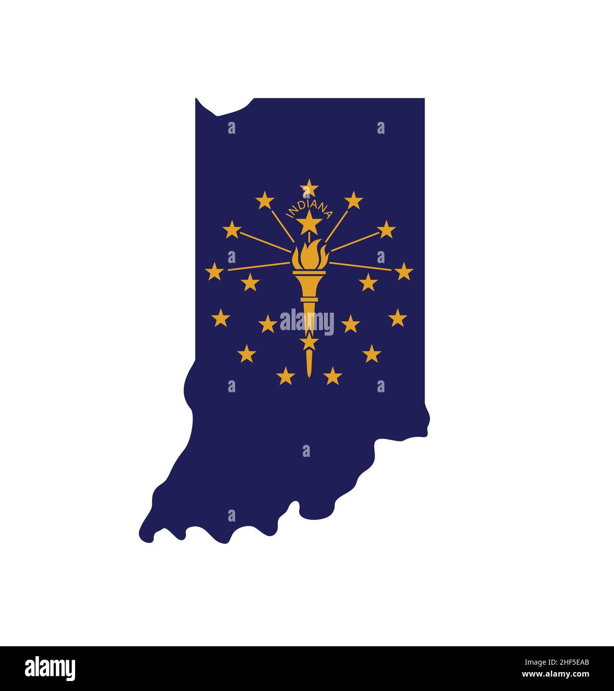 drapeau de l'indiana en état simplifié carte forme symbole icône emblème logo vecteur isolé sur fond blanc Illustration de Vecteur