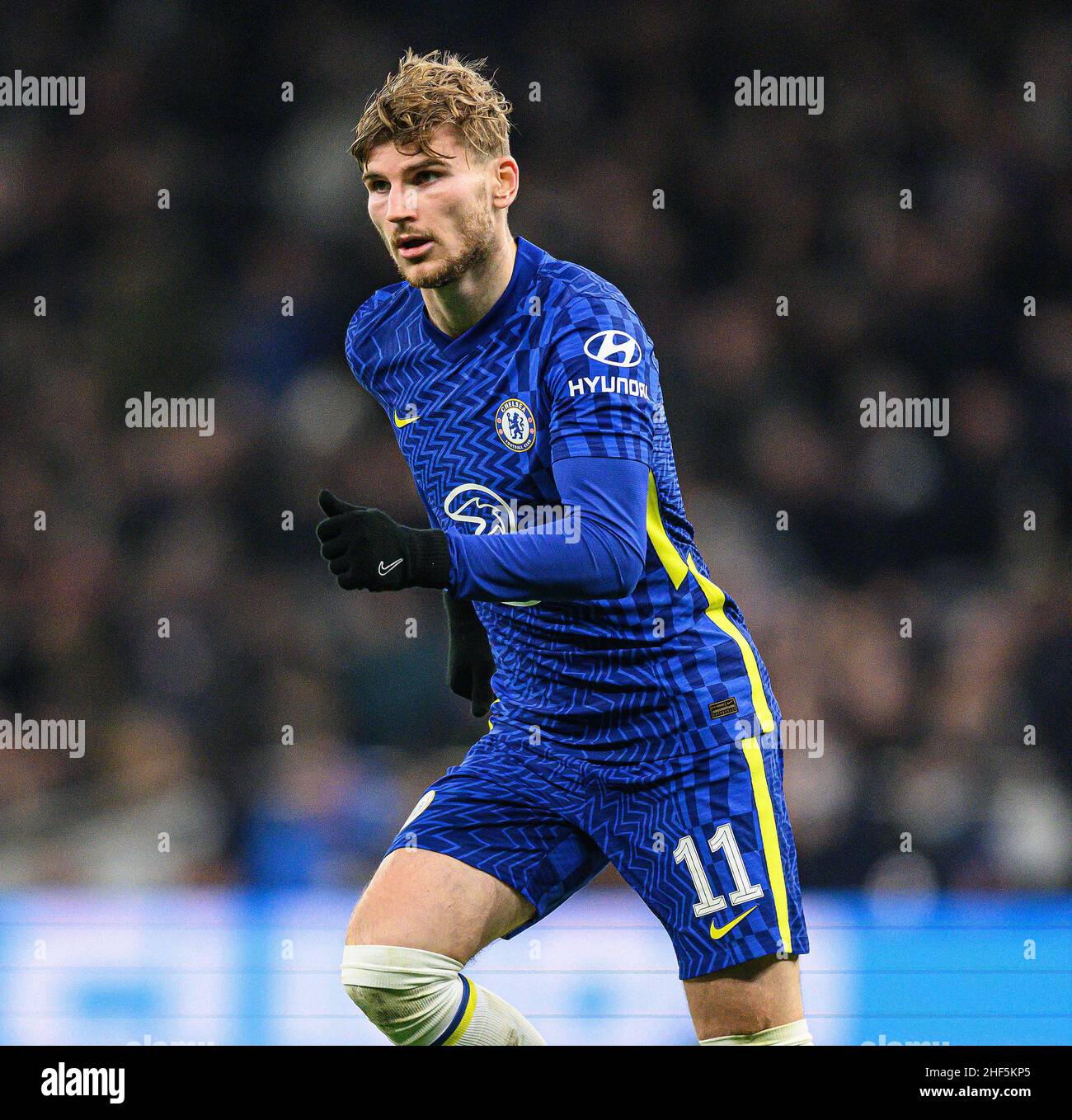 Londres, Royaume-Uni.12th janvier 2022.12 janvier - Tottenham Hotspur v Chelsea - Carabao Cup - demi-finale - deuxième étape - Tottenham Hotspur Stadium.Timo Werner lors de la demi-finale de la Carabao Cup, deuxième match au Tottenham Hotspur Stadium, Londres.Crédit photo : crédit: Mark pain/Alamy Live News Banque D'Images