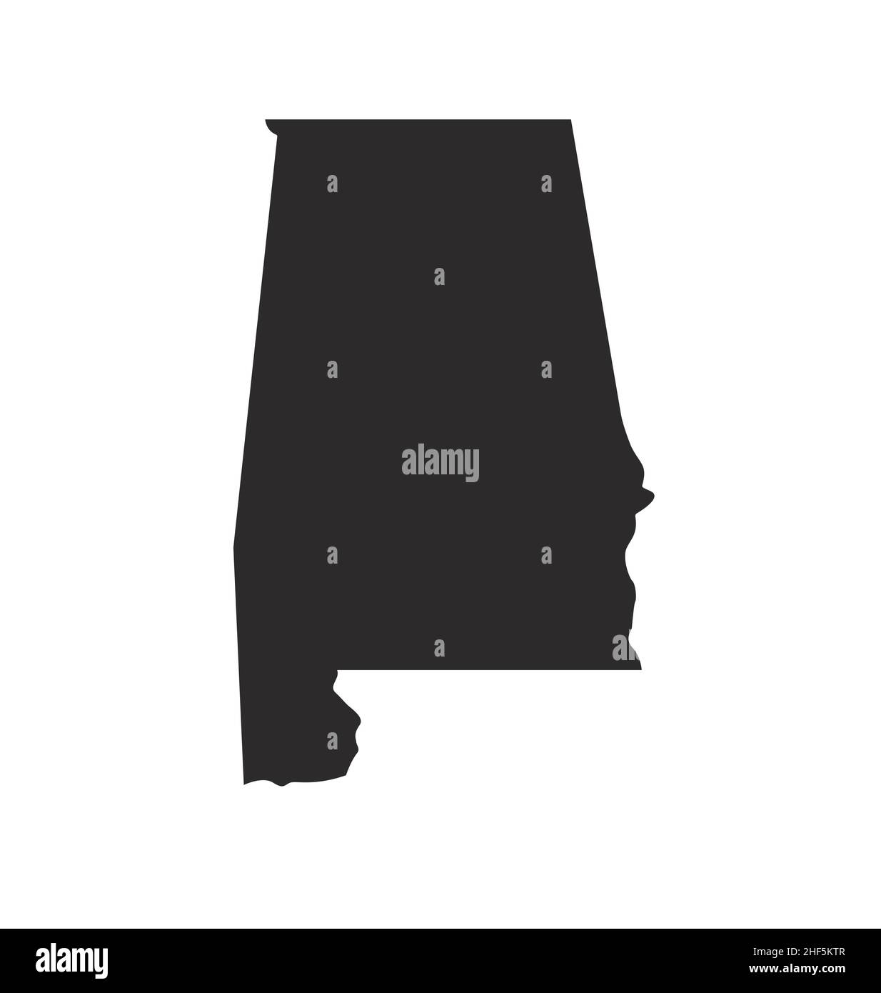 alabama al state map shape silhouette simplifiée vecteur isolé sur fond blanc Illustration de Vecteur