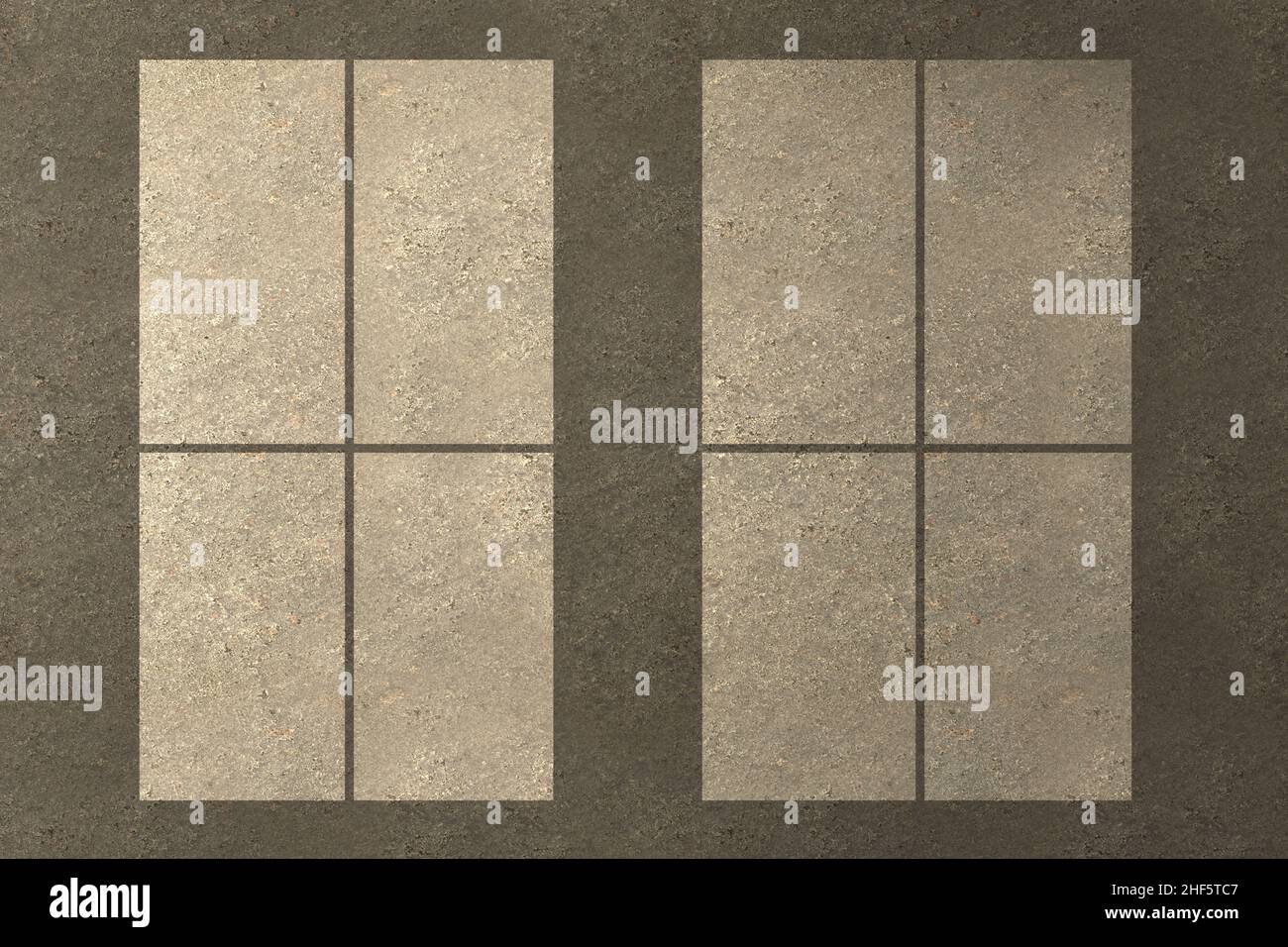 L'ombre d'une fenêtre sur un mur en béton.Fond de texture de mur en béton vide pour la conception.3D illustration.Perspective d'architecture minimale. Banque D'Images