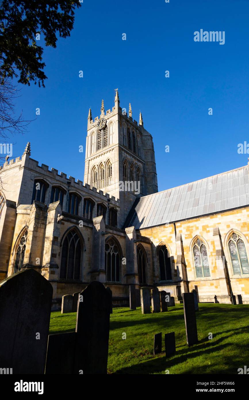 Église paroissiale anglicane St Mary.La plus grande église du diocèse de Leicester.Melton Mowbray, Leicestershire, Angleterre. Banque D'Images